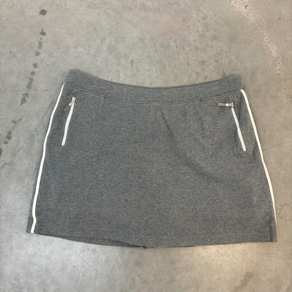 Grey Zippers Mini Skirt